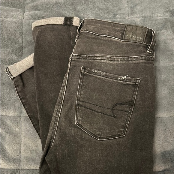black jeans skinny jeans american eagle size 4 - Picture 1 of 5